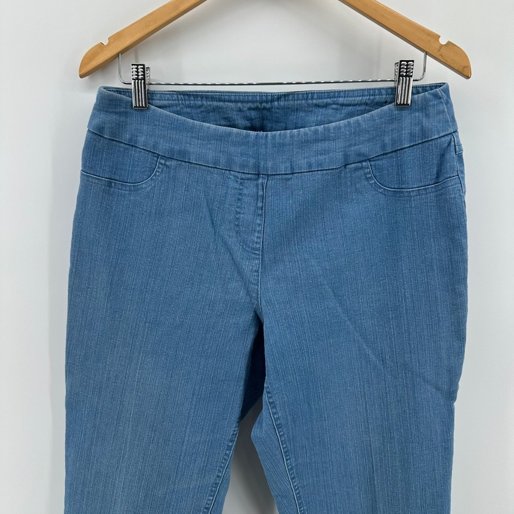 Slim-Sation By Multiples Jeans Womens 12 Blue Denim Pocket Stretch Pull On Ankle